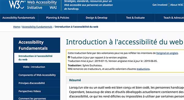 W3C Intro accessibilité