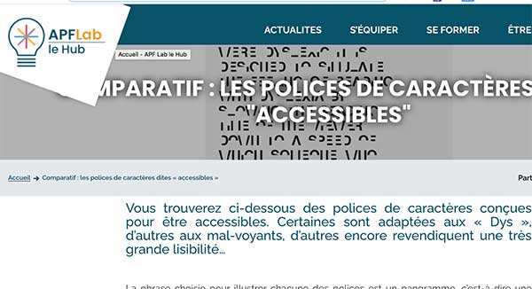 Comparatif polices accessibles