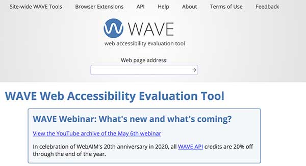 WAVE Web Accessibility Evaluation Tool
