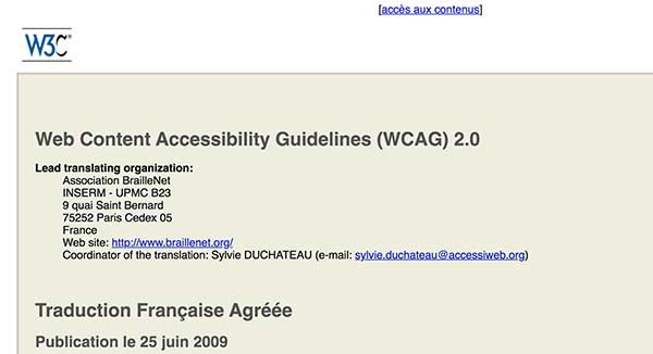 Recommandations WCAG 2.0